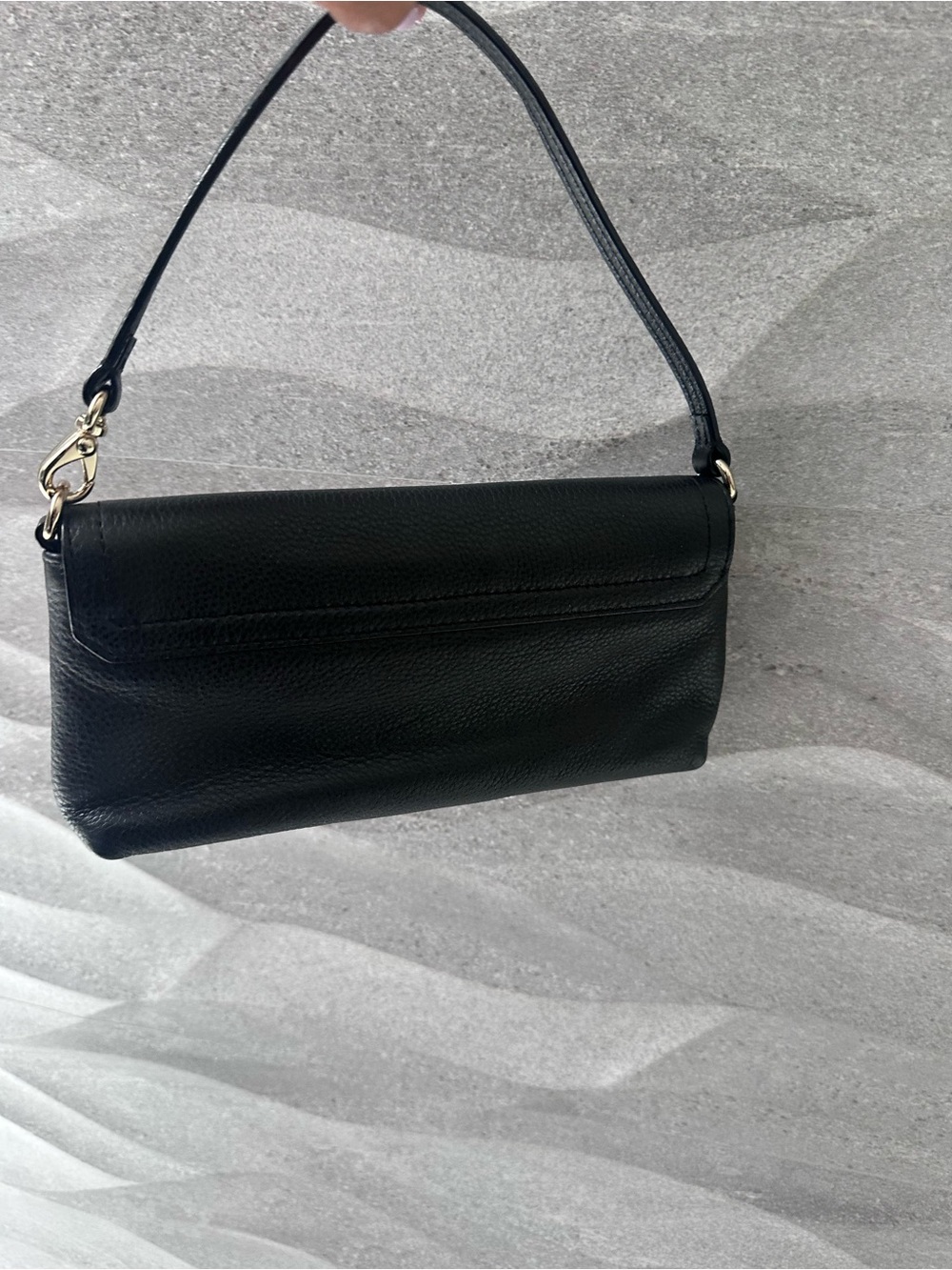 Kate Spade Black Pebbled Leather Clutch Shoulder Bag - Picture 6 of 7